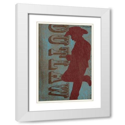 Cowboy White Modern Wood Framed Art Print with Double Matting by Dee Dee