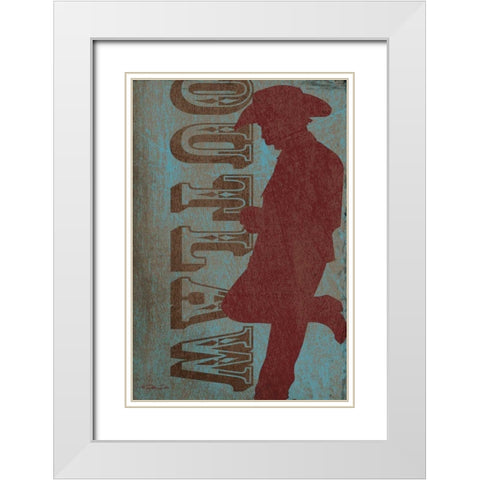 Cowboy White Modern Wood Framed Art Print with Double Matting by Dee Dee