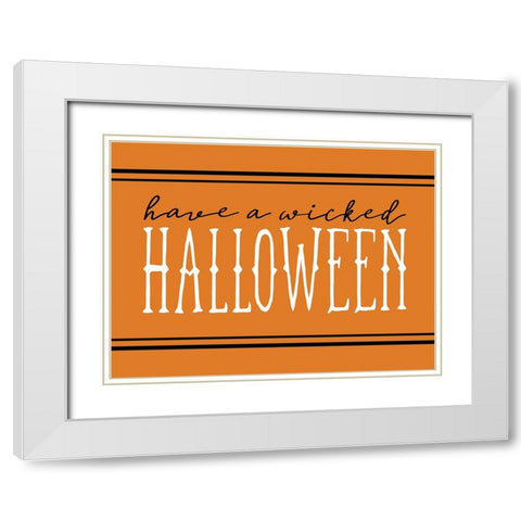 Wicked Halloween White Modern Wood Framed Art Print with Double Matting by Dogwood Portfolio