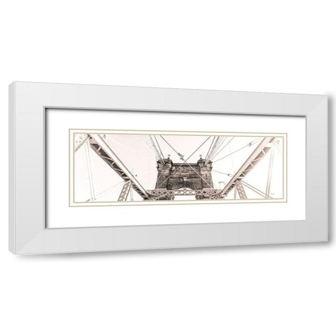 Bridge View I White Modern Wood Framed Art Print with Double Matting by Quillen, Donnie