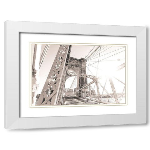 Bridge View I White Modern Wood Framed Art Print with Double Matting by Quillen, Donnie