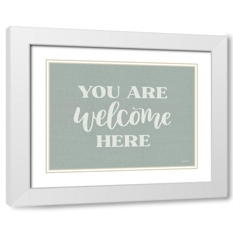 You Are Welcome Here White Modern Wood Framed Art Print with Double Matting by Imperfect Dust