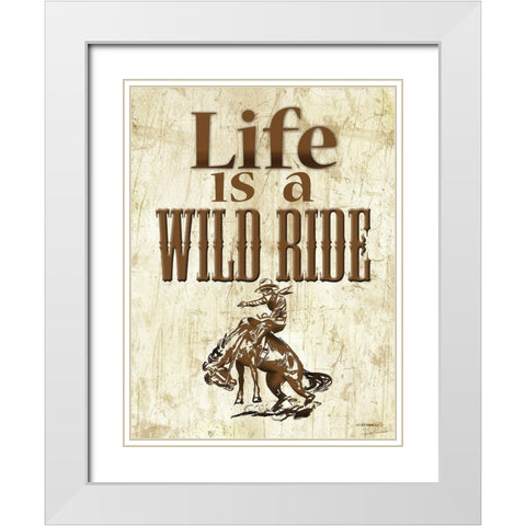 Life is a Wild Ride White Modern Wood Framed Art Print with Double Matting by Wargo, Ed