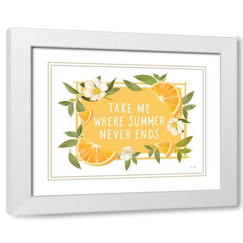 Take Me Where Summer Never Ends White Modern Wood Framed Art Print with Double Matting by House Fenway