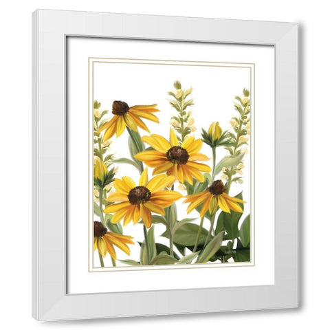 Summer Susans White Modern Wood Framed Art Print with Double Matting by House Fenway