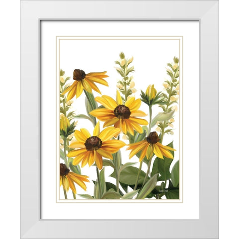 Summer Susans White Modern Wood Framed Art Print with Double Matting by House Fenway