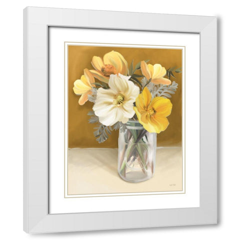 Butterscotch Bunch White Modern Wood Framed Art Print with Double Matting by House Fenway
