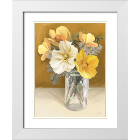 Butterscotch Bunch White Modern Wood Framed Art Print with Double Matting by House Fenway