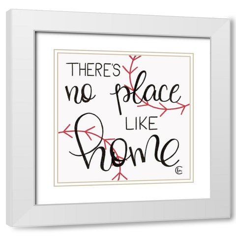 No Place Like Home Plate White Modern Wood Framed Art Print with Double Matting by Fearfully Made Creations