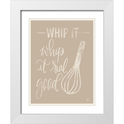 Whip It White Modern Wood Framed Art Print with Double Matting by Fearfully Made Creations