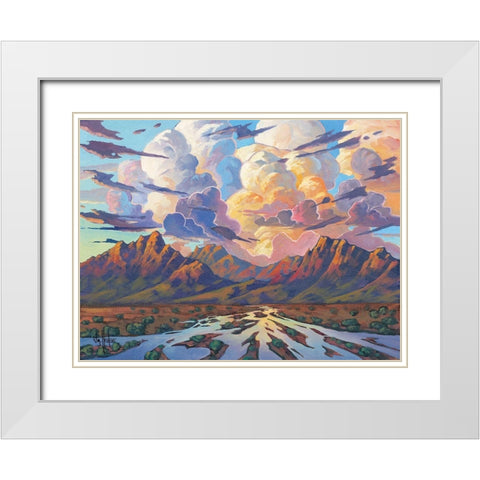 The Desert Will Live White Modern Wood Framed Art Print with Double Matting by Hawkins, William