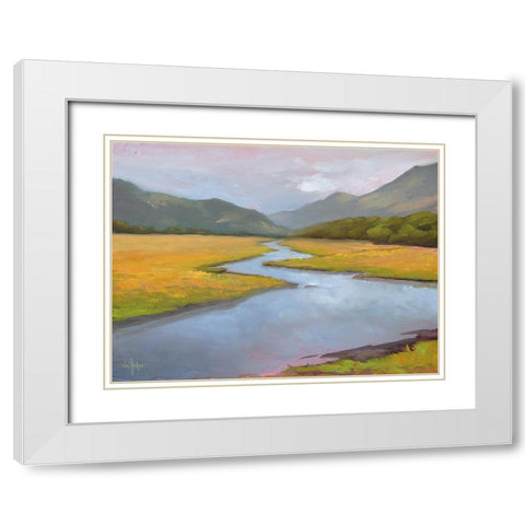 La Historia de la Granja White Modern Wood Framed Art Print with Double Matting by Hawkins, William