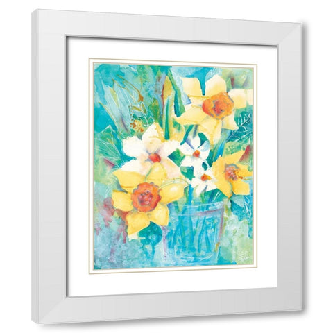 Spring Bouquet White Modern Wood Framed Art Print with Double Matting by Holden, Jennifer