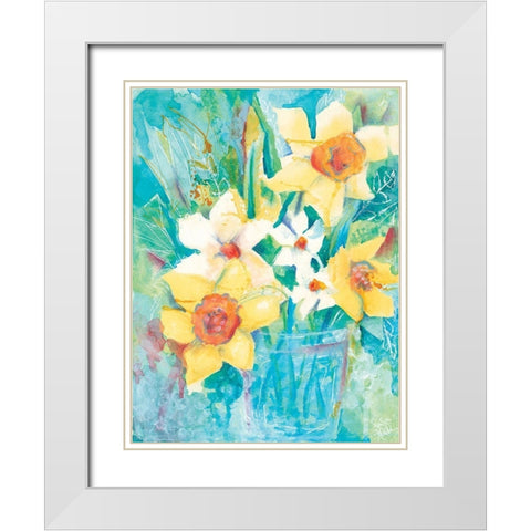 Spring Bouquet White Modern Wood Framed Art Print with Double Matting by Holden, Jennifer