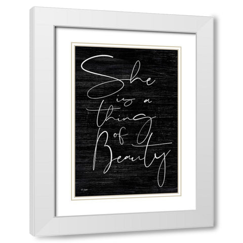 She is a Thing of Beauty White Modern Wood Framed Art Print with Double Matting by Jaxn Blvd.