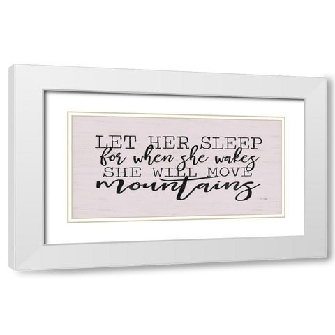 Let Her Sleep White Modern Wood Framed Art Print with Double Matting by Jaxn Blvd.