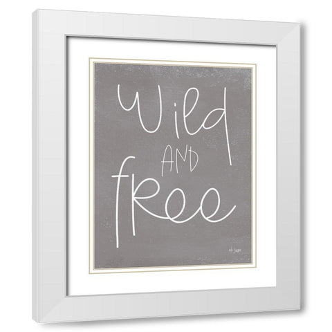 Wild and Free White Modern Wood Framed Art Print with Double Matting by Jaxn Blvd.
