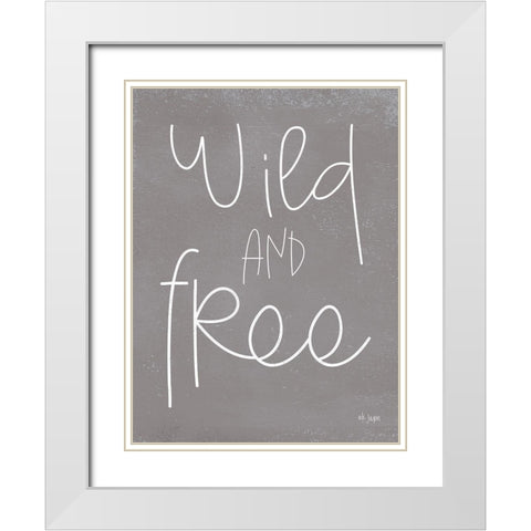 Wild and Free White Modern Wood Framed Art Print with Double Matting by Jaxn Blvd.