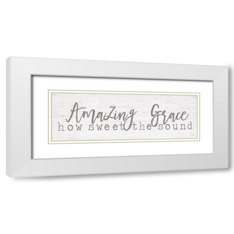 Amazing Grace White Modern Wood Framed Art Print with Double Matting by Jaxn Blvd.