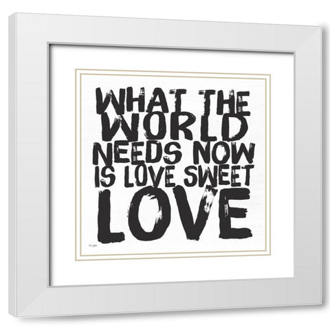 Love Sweet Love White Modern Wood Framed Art Print with Double Matting by Jaxn Blvd.
