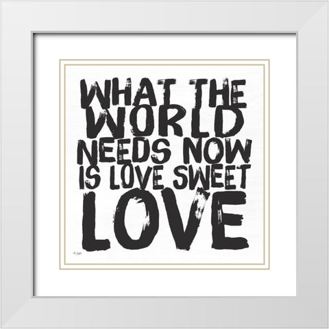Love Sweet Love White Modern Wood Framed Art Print with Double Matting by Jaxn Blvd.
