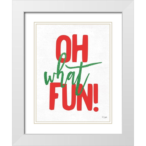Oh What Fun White Modern Wood Framed Art Print with Double Matting by Jaxn Blvd.