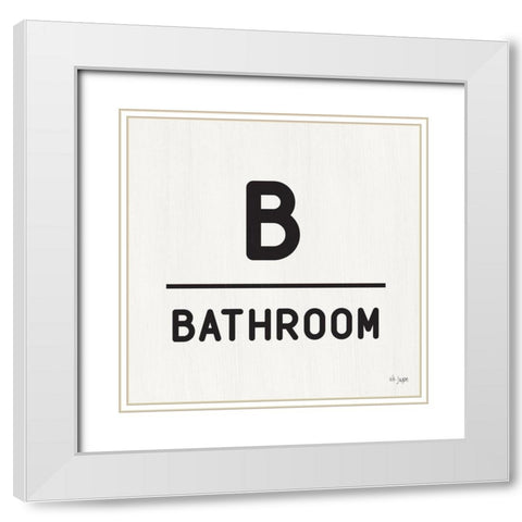 Bathroom White Modern Wood Framed Art Print with Double Matting by Jaxn Blvd.