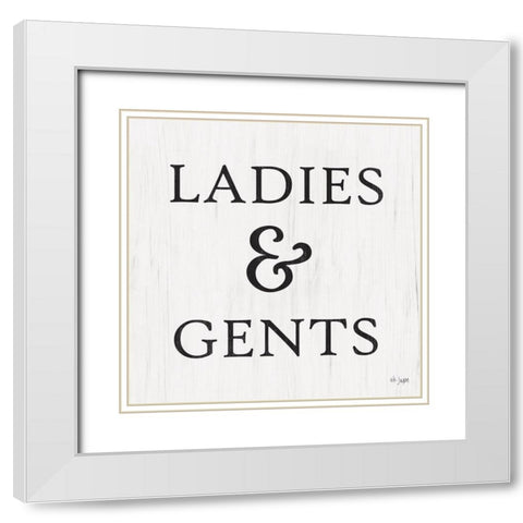 Ladies And Gents White Modern Wood Framed Art Print with Double Matting by Jaxn Blvd.