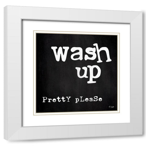 Wash Up White Modern Wood Framed Art Print with Double Matting by Jaxn Blvd.