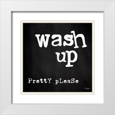 Wash Up White Modern Wood Framed Art Print with Double Matting by Jaxn Blvd.