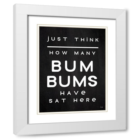 Bum Bums White Modern Wood Framed Art Print with Double Matting by Jaxn Blvd.