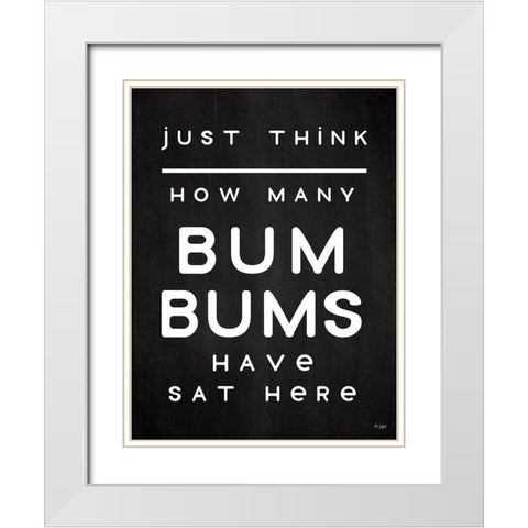 Bum Bums White Modern Wood Framed Art Print with Double Matting by Jaxn Blvd.
