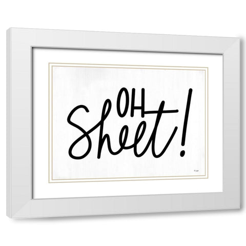 Oh Sheet! White Modern Wood Framed Art Print with Double Matting by Jaxn Blvd.
