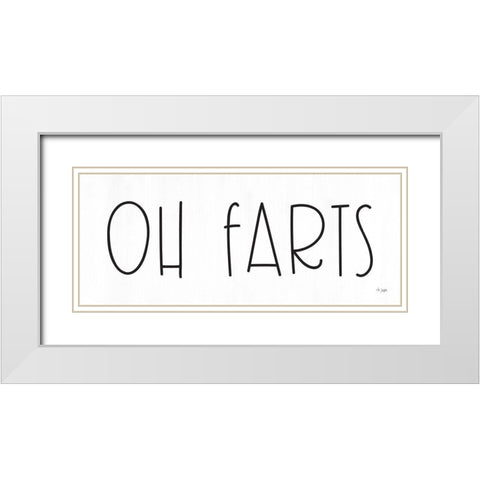 Oh Farts White Modern Wood Framed Art Print with Double Matting by Jaxn Blvd.