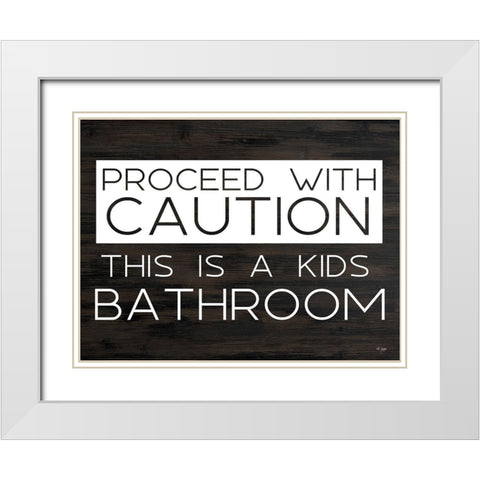 Kids Bathroom White Modern Wood Framed Art Print with Double Matting by Jaxn Blvd.