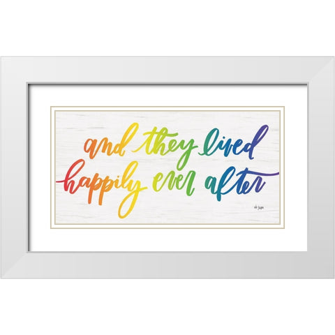 Happily Ever After White Modern Wood Framed Art Print with Double Matting by Jaxn Blvd.