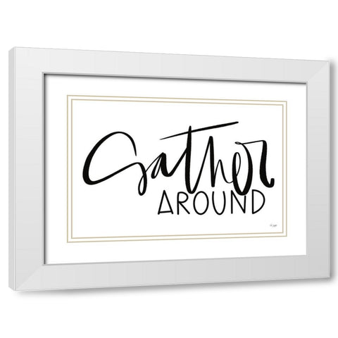 Gather Around White Modern Wood Framed Art Print with Double Matting by Jaxn Blvd.