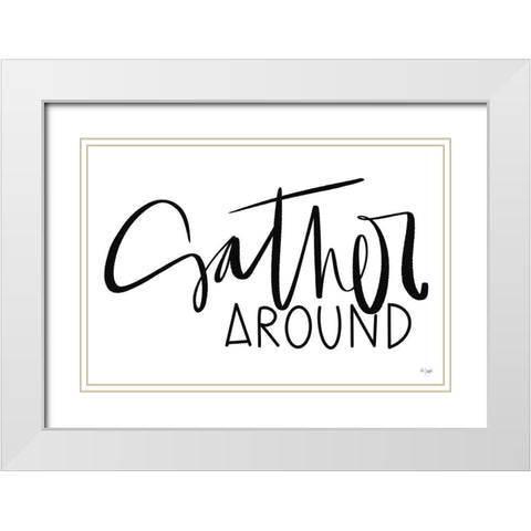 Gather Around White Modern Wood Framed Art Print with Double Matting by Jaxn Blvd.