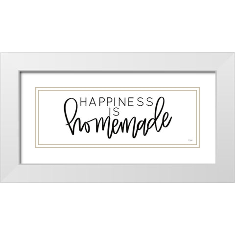 Happiness is Homemade White Modern Wood Framed Art Print with Double Matting by Jaxn Blvd.