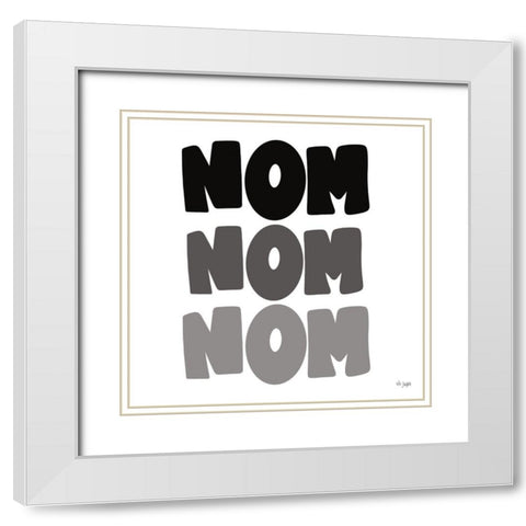 NOM NOM NOM White Modern Wood Framed Art Print with Double Matting by Jaxn Blvd.
