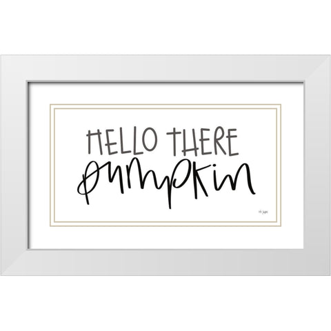 Hello There Pumpkin White Modern Wood Framed Art Print with Double Matting by Jaxn Blvd.