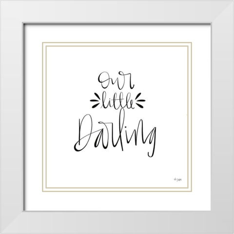 Our Little Darling White Modern Wood Framed Art Print with Double Matting by Jaxn Blvd.
