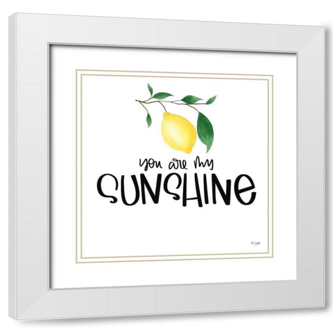 You Are My Sunshine White Modern Wood Framed Art Print with Double Matting by Jaxn Blvd.
