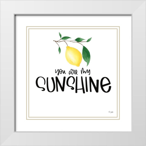 You Are My Sunshine White Modern Wood Framed Art Print with Double Matting by Jaxn Blvd.
