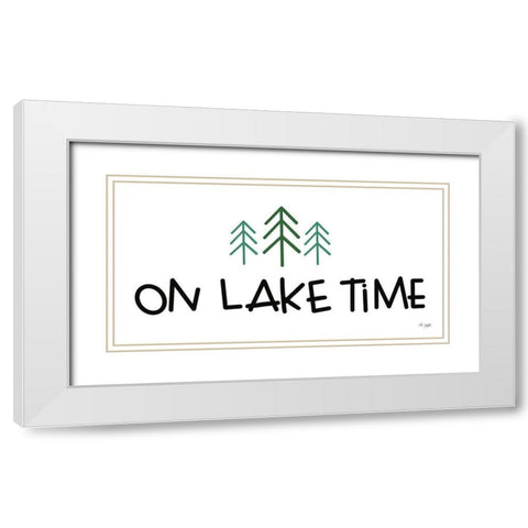 On Lake Time White Modern Wood Framed Art Print with Double Matting by Jaxn Blvd.