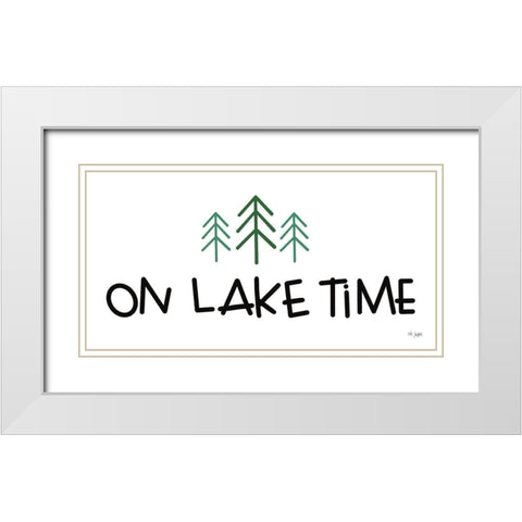 On Lake Time White Modern Wood Framed Art Print with Double Matting by Jaxn Blvd.
