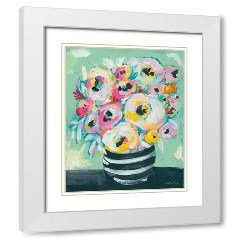 Symphony of Roses White Modern Wood Framed Art Print with Double Matting by Mingo, Jessica