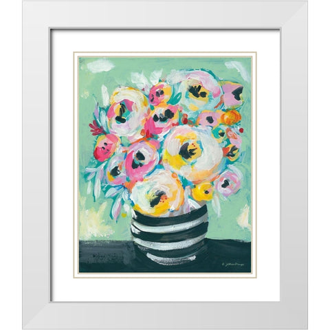 Symphony of Roses White Modern Wood Framed Art Print with Double Matting by Mingo, Jessica