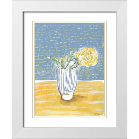 Rose in Glass I White Modern Wood Framed Art Print with Double Matting by Mingo, Jessica