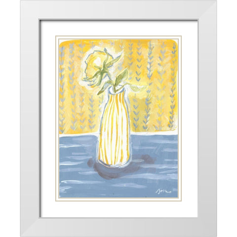 Rose in Glass II White Modern Wood Framed Art Print with Double Matting by Mingo, Jessica